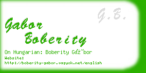 gabor boberity business card